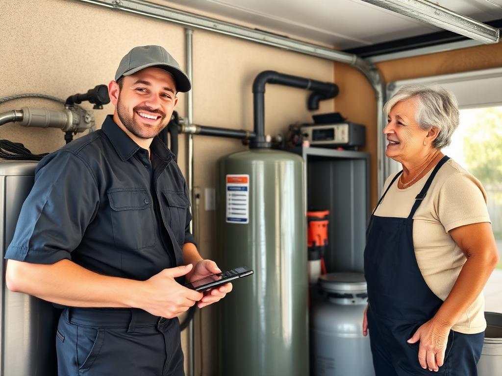 Professional technician performing maintenance